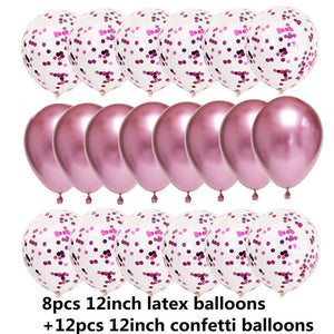 Star Confetti Balloons Metallic Confetti Latex Transparent Ballon  Birthday Party Wedding Decoration
