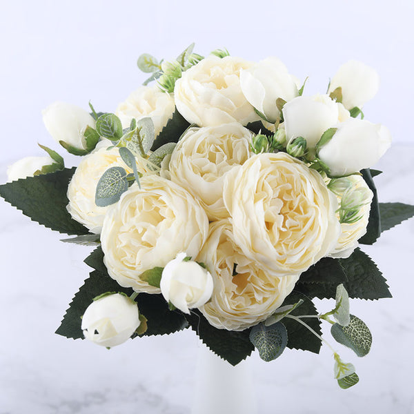Pink Silk Peony Artificial Flowers for Home Wedding Decoration indoor
