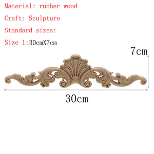 Unique Natural Floral Wood Carved Wooden Figurines Crafts  Wall Door Furniture Decorative