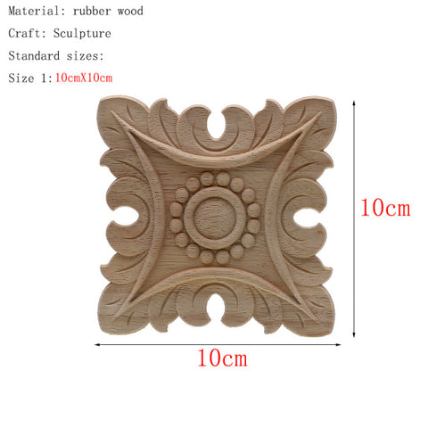 Unique Natural Floral Wood Carved Wooden Figurines Crafts  Wall Door Furniture Decorative