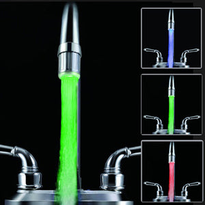 LED Water Faucet Stream Light Kitchen Bathroom Shower Tap Faucet Nozzle