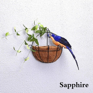 Handmade Simulation Parrot Creative Feather Lawn Figurine Ornament Animal Bird Garden