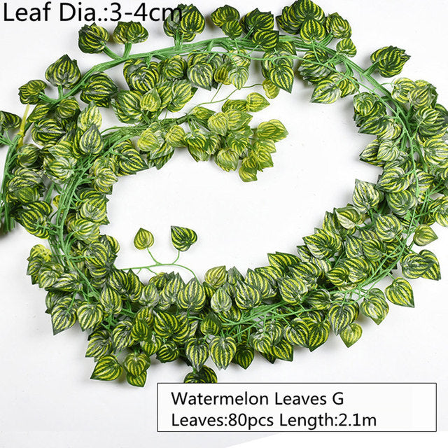 Artificial Decoration Rattan Leaf Vagina Grass Plants Grape Leaves For Home Garden