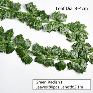 Artificial Decoration Rattan Leaf Vagina Grass Plants Grape Leaves For Home Garden