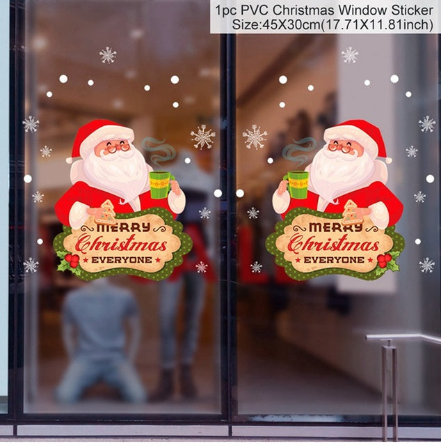 Window Stickers Merry Christmas Decorations For Home