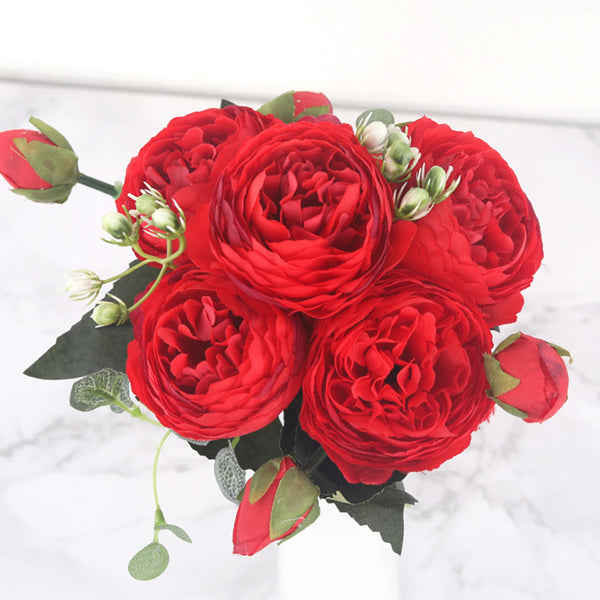 Pink Silk Peony Artificial Flowers for Home Wedding Decoration indoor
