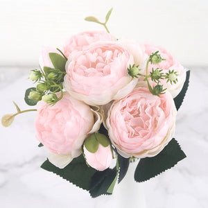 Pink Silk Peony Artificial Flowers for Home Wedding Decoration indoor