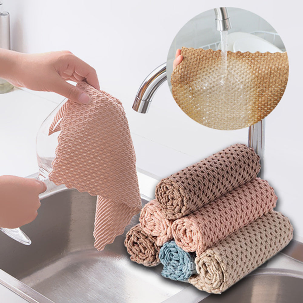 Kitchen Anti-grease wiping rags efficient Super Absorbent Microfiber Cleaning Cloth dish kitchen Cleaning towel