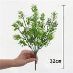 Fork Artificial Plants Eucalyptus Grass Plastic  Green Leaves Fake Flower Plant Home Decoration