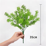 Fork Artificial Plants Eucalyptus Grass Plastic  Green Leaves Fake Flower Plant Home Decoration