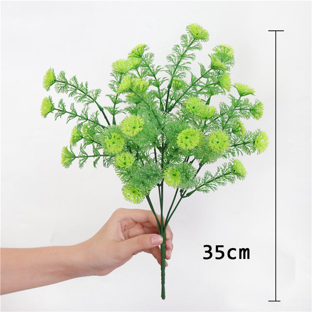 Fork Artificial Plants Eucalyptus Grass Plastic  Green Leaves Fake Flower Plant Home Decoration