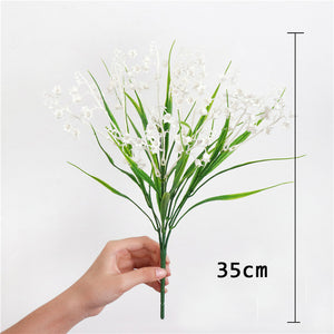 Fork Artificial Plants Eucalyptus Grass Plastic  Green Leaves Fake Flower Plant Home Decoration