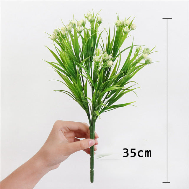 Fork Artificial Plants Eucalyptus Grass Plastic  Green Leaves Fake Flower Plant Home Decoration