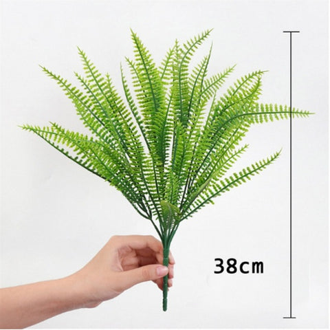 Fork Artificial Plants Eucalyptus Grass Plastic  Green Leaves Fake Flower Plant Home Decoration