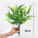 Fork Artificial Plants Eucalyptus Grass Plastic  Green Leaves Fake Flower Plant Home Decoration