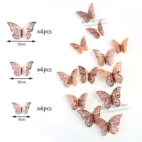 4D Hollow Butterfly Wall Sticker DIY Home Decoration Wall Stickers