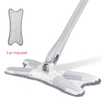 X-type Flat Floor Mop With Replace Cloth Heads  Squeeze Mop  Home Cleaning Tool