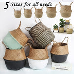 Handmade Storage Basket Folding Clthoes Laundry Basket  Belly Garden Flower Pot Plant Basket