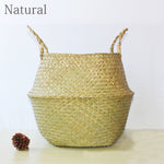Handmade Storage Basket Folding Clthoes Laundry Basket  Belly Garden Flower Pot Plant Basket