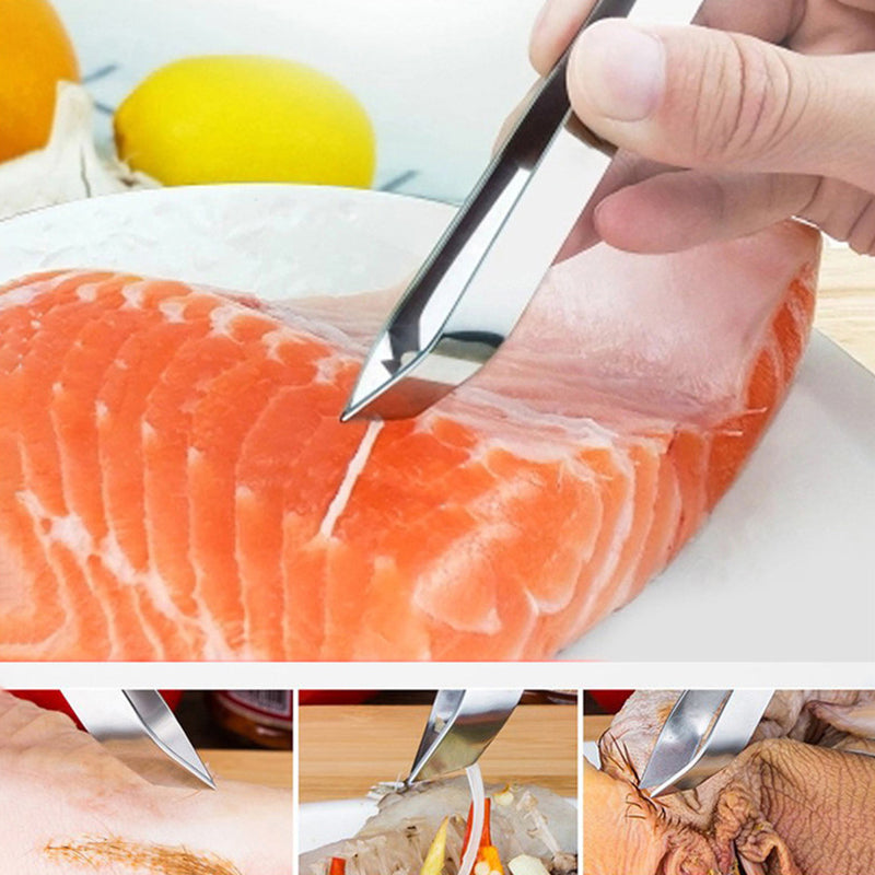 Stainless Steel Fish Bone Tweezers Pincer Clip Puller Remover  Fish Bone Plucking Kitchen Gadgets