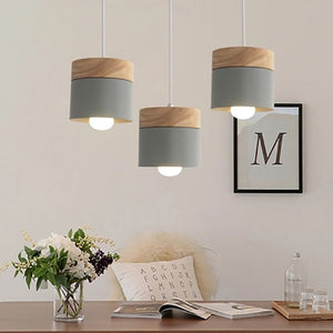 Pendant light Modern macaron Hanging Lights  Iron and wood decoration Pendant lamp