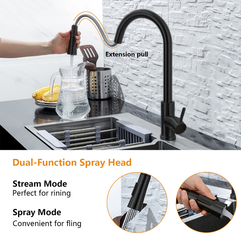 Kitchen Faucet Pull Out  Brushed Nickle Sensor Stainless Steel Tap Touch Control Sink Tap