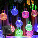 Solar String Lights Outdoor 60 Led Crystal Globe Lights  for Garden Party Decor