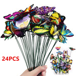 Butterflies Garden Yard Planter Colorful  Butterfly Stakes Decoracion  Flower Pots Decoration