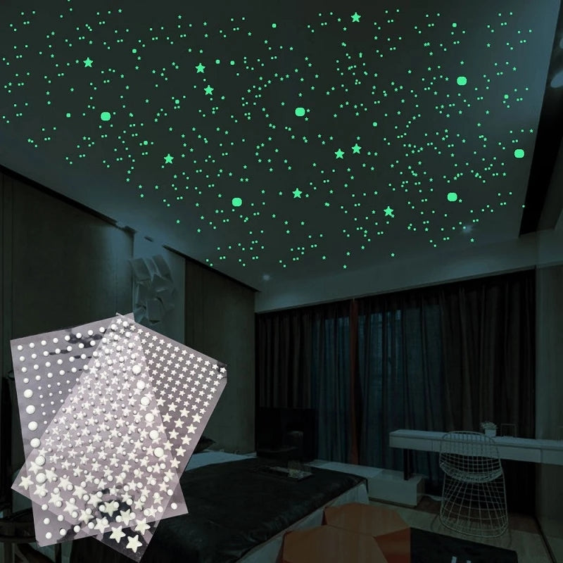 Luminous 3D Stars Dots Wall Sticker for  Home Decoration