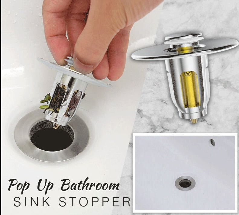 Universal Stainless Steel Pop-Up Bounce Core Basin Drain Filter Hair Catcher  Kitchen Bathroom Tool