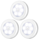 Wireless Round Motion Sensor LED Night Light Battery Powered Cabinet Night Lamp Bedside Lights For Bedroom Home Closet Lighting