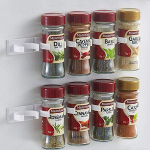 Spice Bottle Rack Kitchen Storage  Plastic Adhesive Clip  Door Hooks Jar Holder Tool