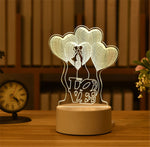 3D Lamp Acrylic USB LED Night Lights Neon Sign Lamp Decorations for Home