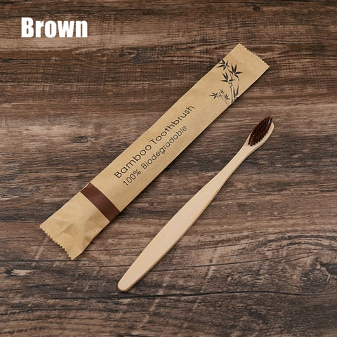 Bamboo Toothbrushe Resuable Portable Adult Wooden Soft Tooth Brush For Home