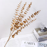 Three-pronged Fan Leaf Netting Artificial Gold For Home Decor