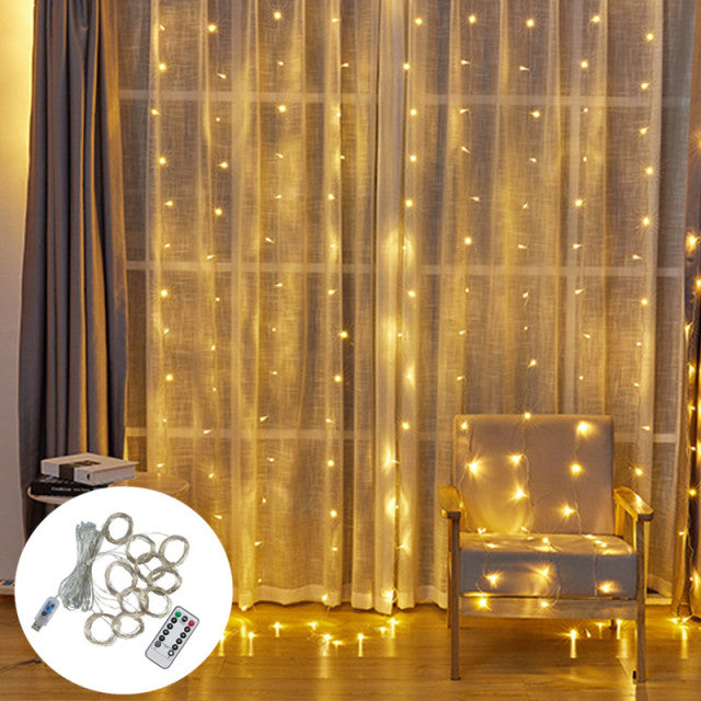 LED Curtain Fairy Lights Remote Control USB String Lights Christmas Decoration For Home