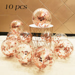 Star Confetti Balloons Metallic Confetti Latex Transparent Ballon  Birthday Party Wedding Decoration