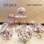 Star Confetti Balloons Metallic Confetti Latex Transparent Ballon  Birthday Party Wedding Decoration