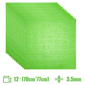 12pcs 3D Wall Stickers Self Adhesive Panels Home Decor Living Room Bedroom Decoration  Brick Wallpaper