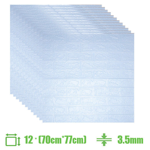 12pcs 3D Wall Stickers Self Adhesive Panels Home Decor Living Room Bedroom Decoration  Brick Wallpaper