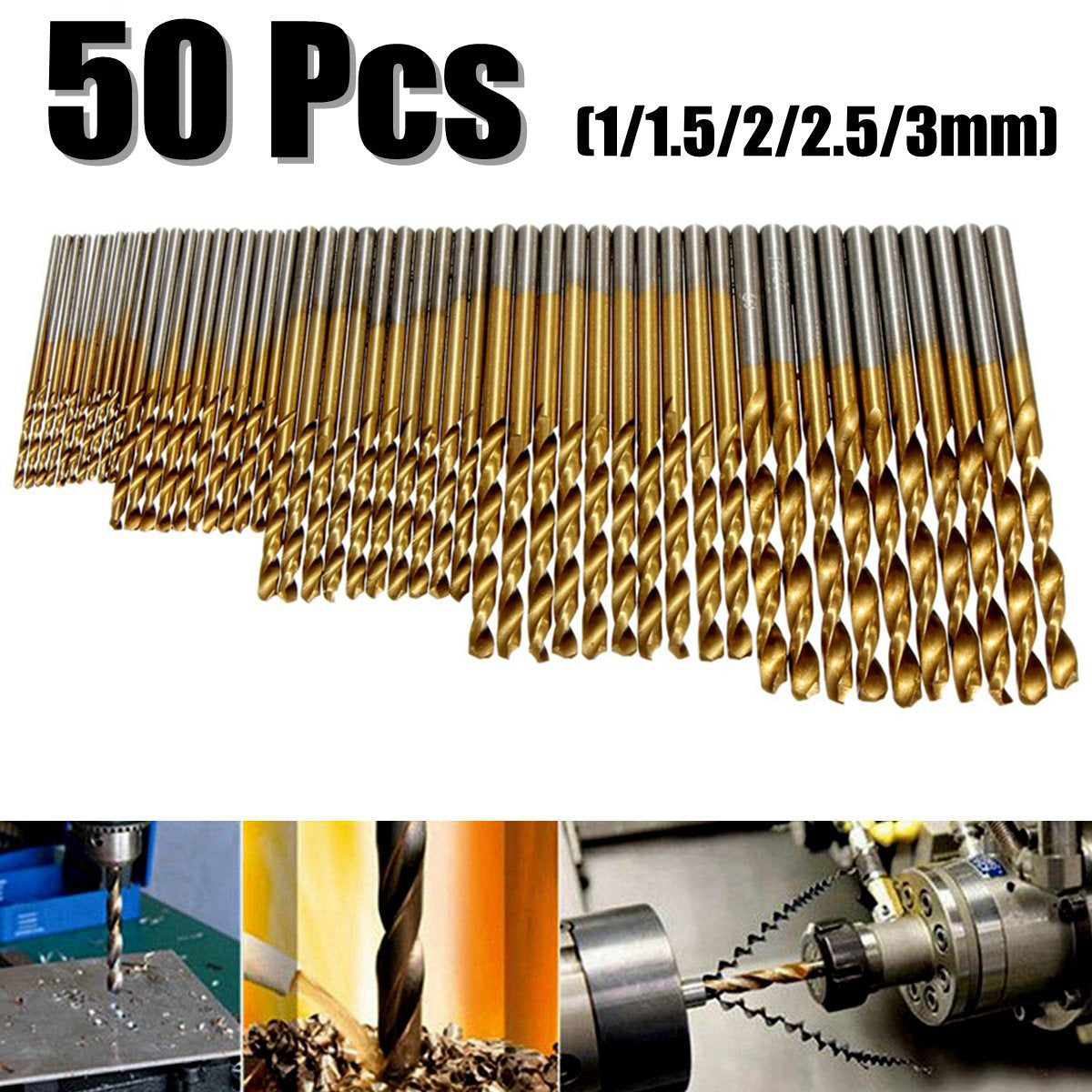 Titanium Coated Drill Bits HSS High Speed Steel Power Tools