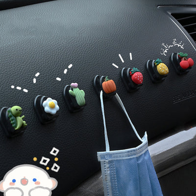 Home Decor Storage Hooks Fruit Animal Shape Wall Hanger Hooks Car Decor Accessories