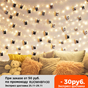 Photo Clip String Lights LED  Battery Operated Garland With Clothespins  Decorations