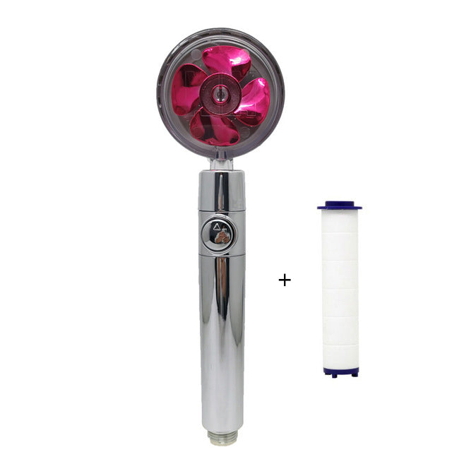 Strong Pressurization Spray Nozzle Water Saving Rotating With Small Fan Washable Shower Head
