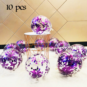 Star Confetti Balloons Metallic Confetti Latex Transparent Ballon  Birthday Party Wedding Decoration