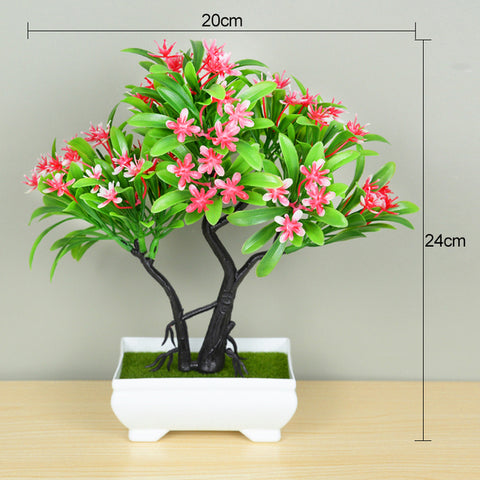 Artificial Plants Potted Green Bonsai Small Tree Grass Plants Pot  for Home Garden Decoration