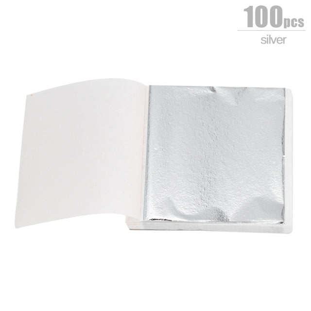 Sheets Imitation Gold Silver Foil Paper Leaf Gilding  Birthday Party Wedding Cake Dessert Decorations