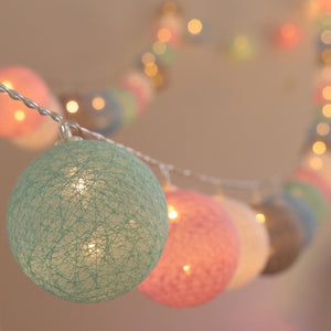 LED Cotton Ball Garland String Lights Christmas Fairy Lighting  Party Home Decoration