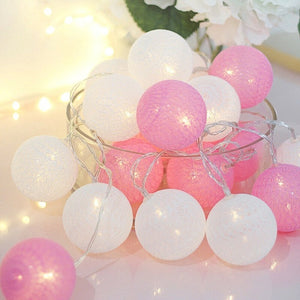 LED Cotton Ball Garland String Lights Christmas Fairy Lighting  Party Home Decoration