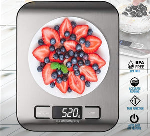 Digital Kitchen Scale  Food Multi-Function 304 Stainless Steel Balance LCD Display